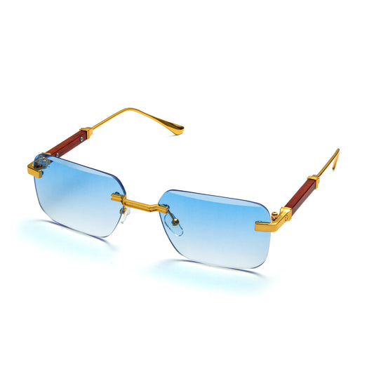 198 Rectangle Frame - Gold and Blue