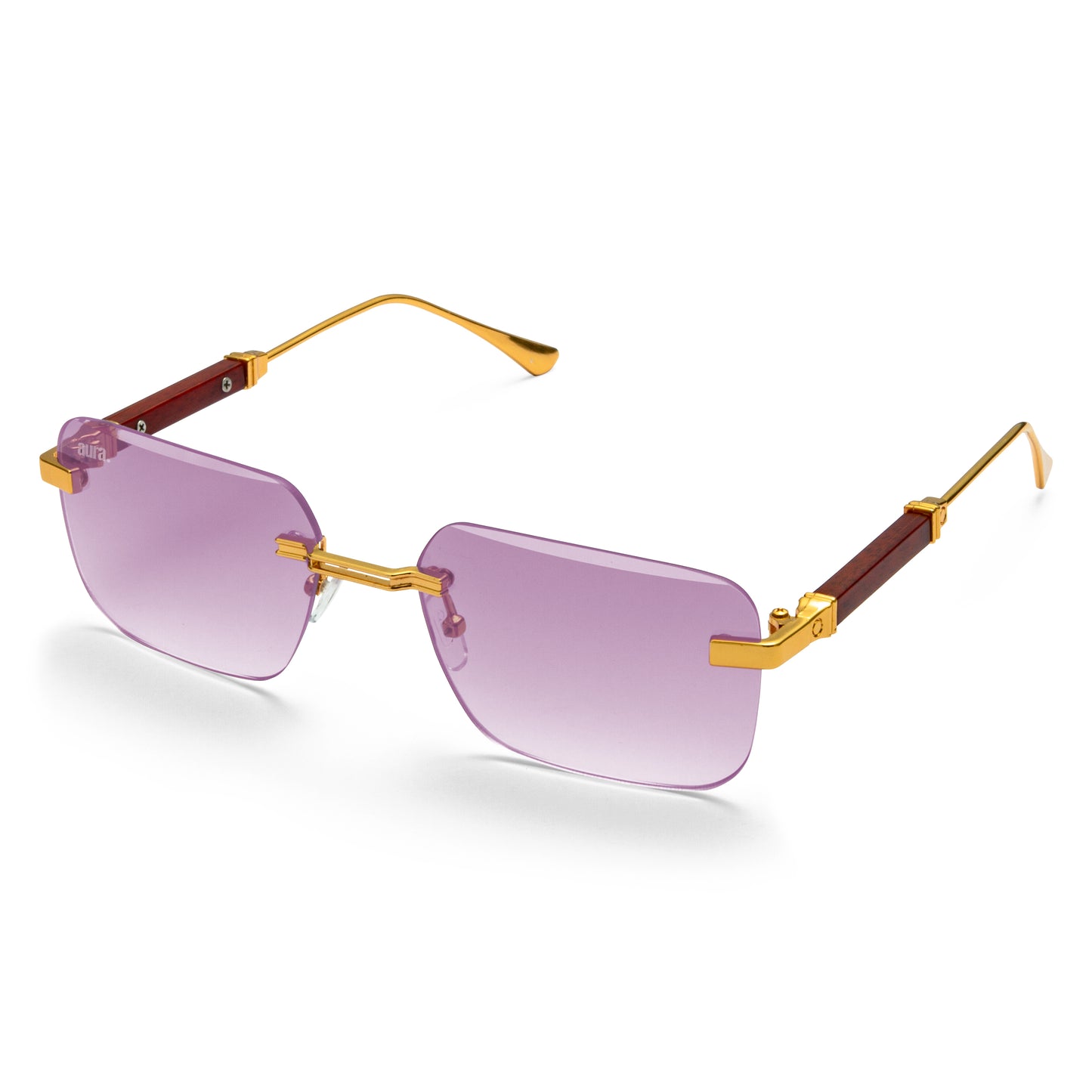 198 Rectangle Frame - Gold and Pink