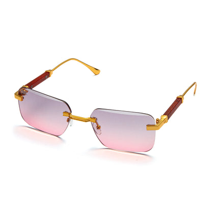 198 Rectangle Frame - Gold and Pink