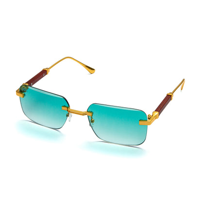198 Rectangle Frame - Gold and Green