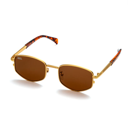 016 Geometric Frame - Gold and Brown