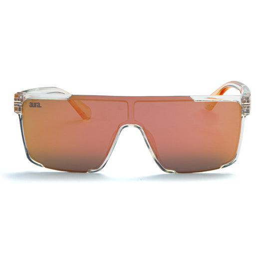 543 Square Frame - Clear and Orange