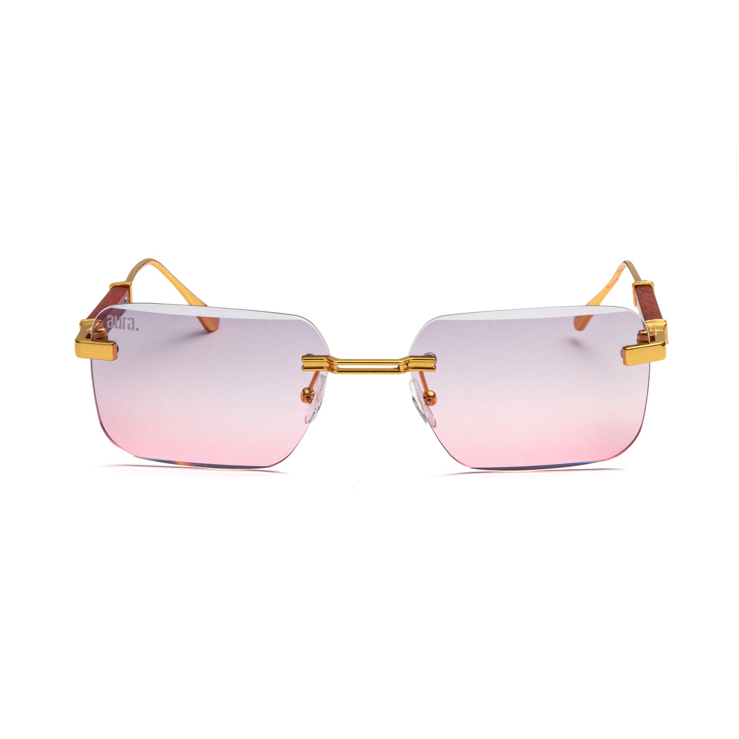 198 Rectangle Frame - Gold and Pink