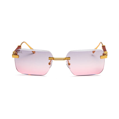 198 Rectangle Frame - Gold and Pink