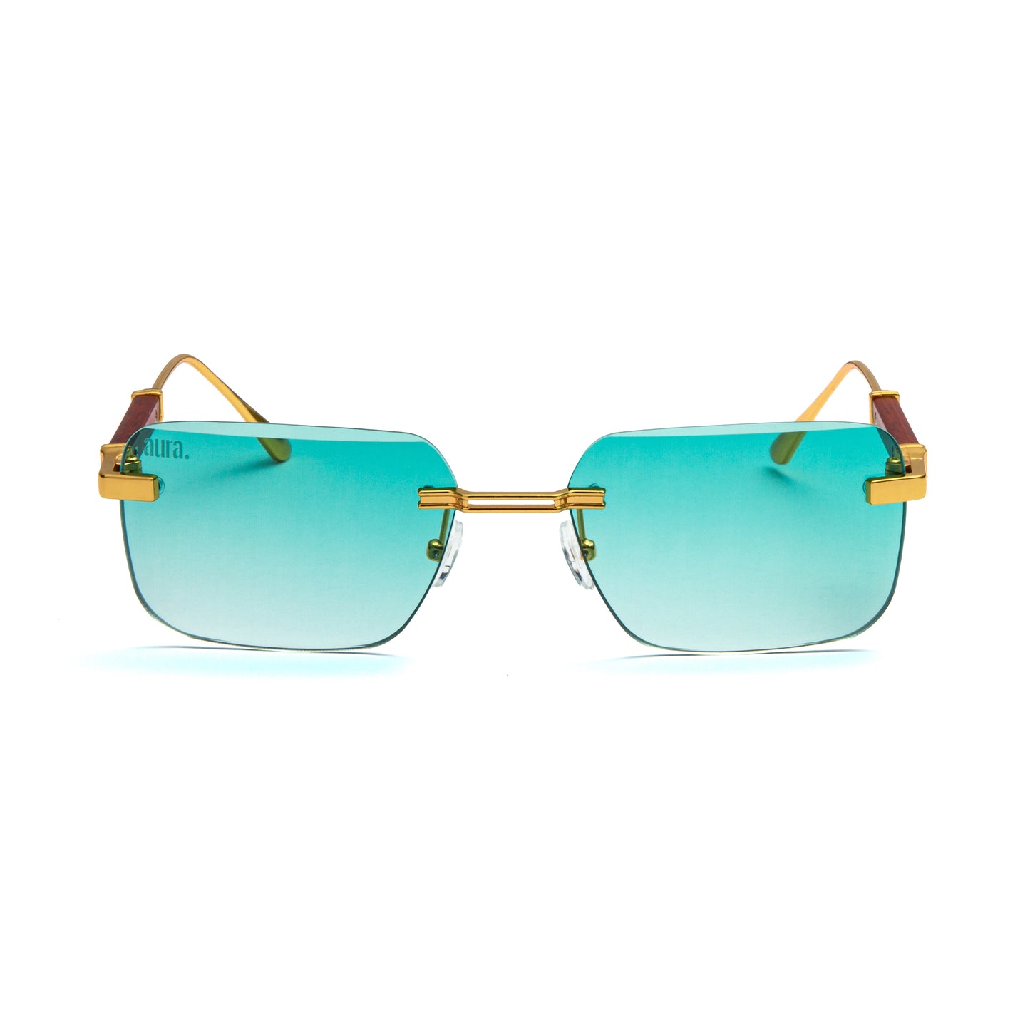 198 Rectangle Frame - Gold and Green