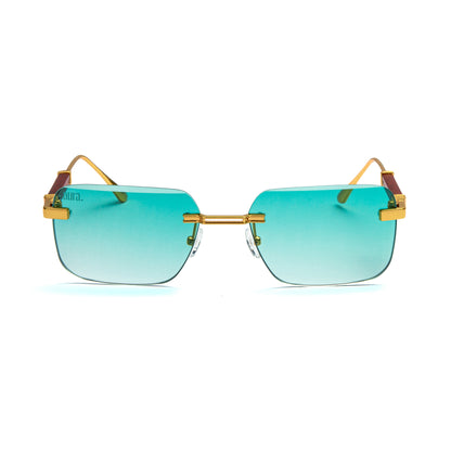 198 Rectangle Frame - Gold and Green