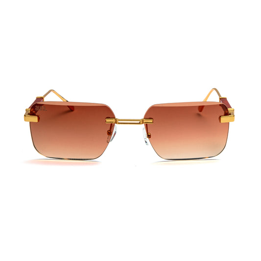198 Rectangle Frame - Gold and Brown