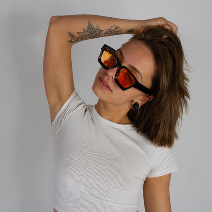 902 Square Frames - Black & Orange