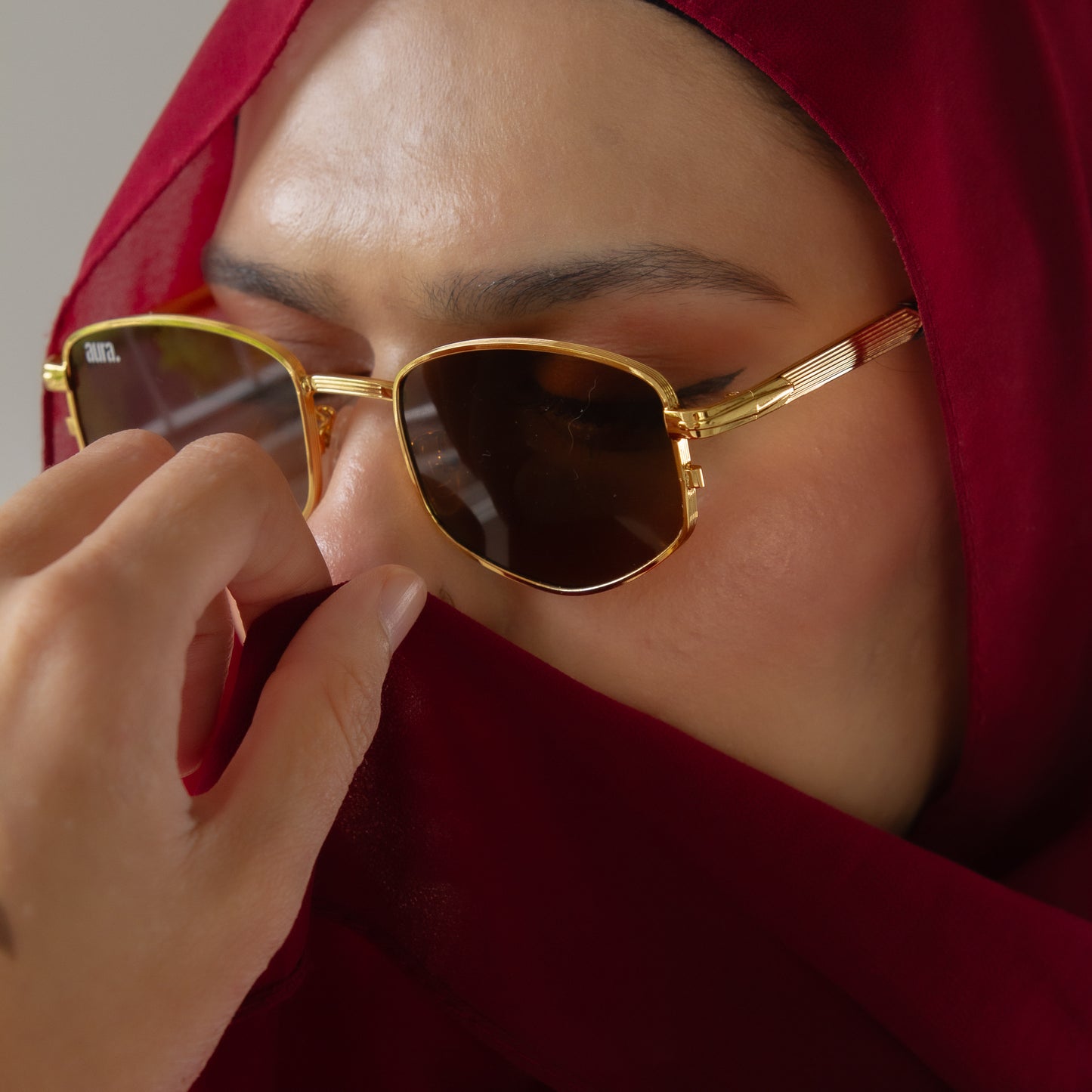 016 Geometric Frame - Gold and Brown