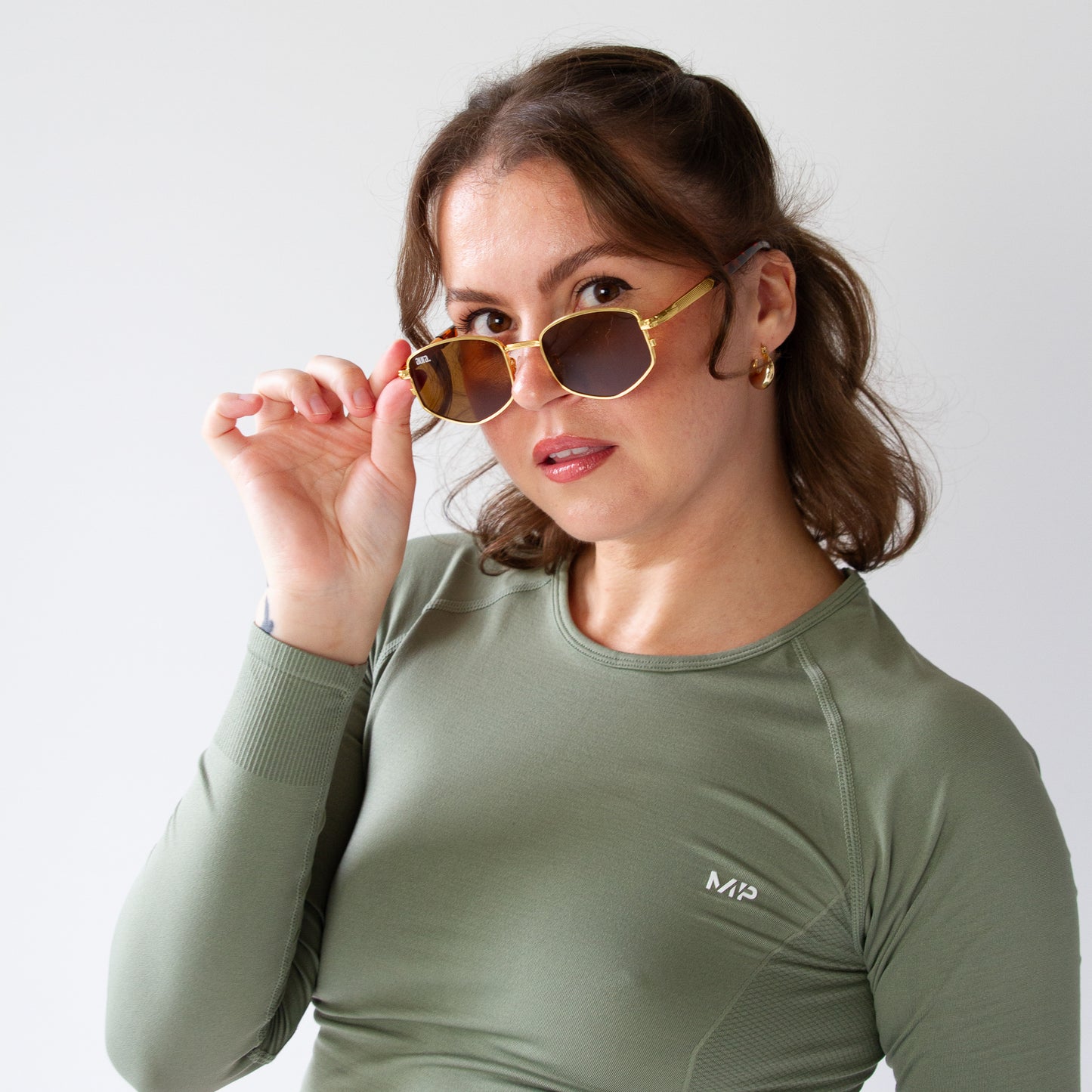 016 Geometric Frame - Gold and Brown