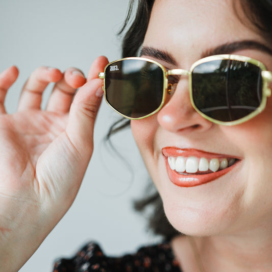 016 Geometric Frame - Gold and Green