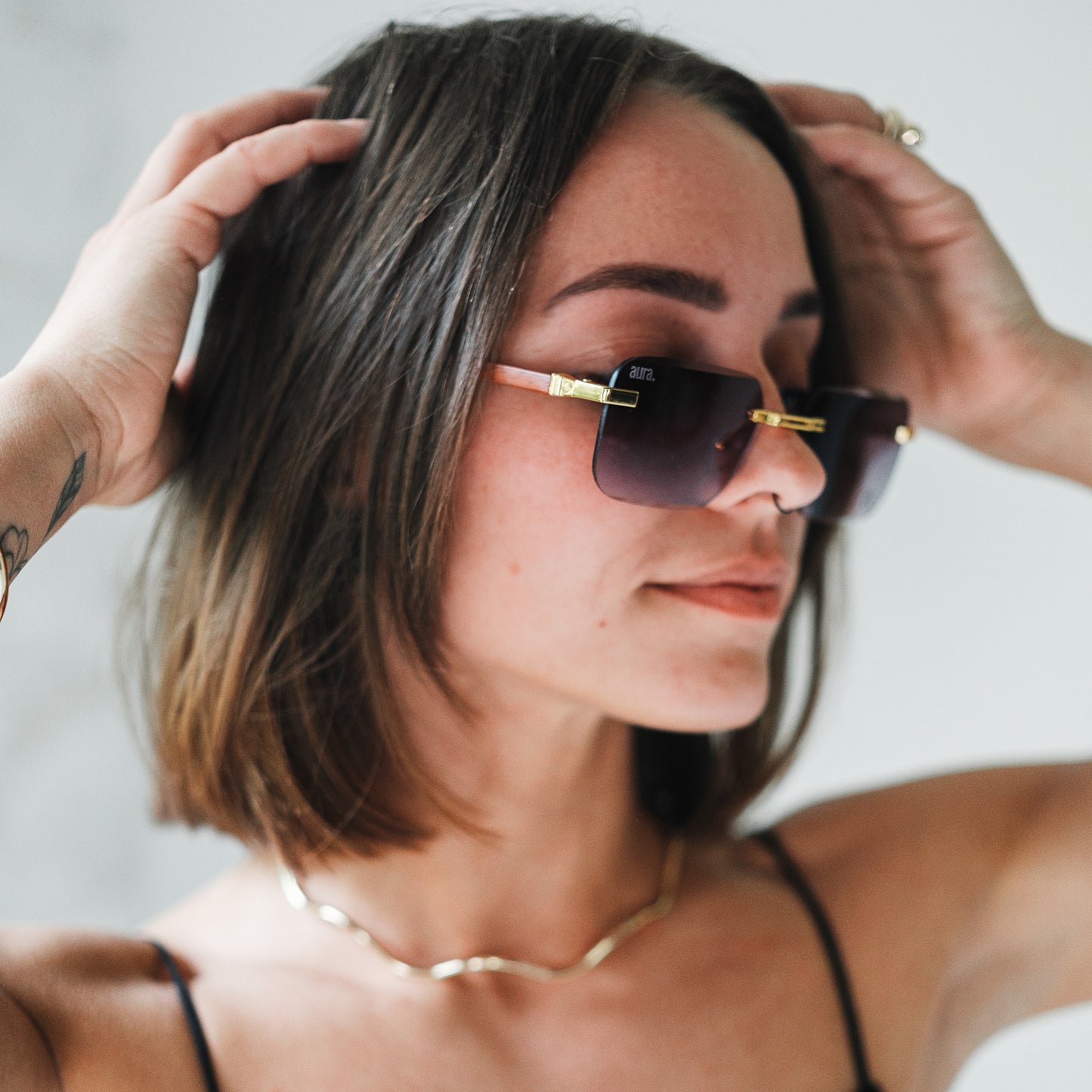 198 Rectangle Frame - Gold and Grey